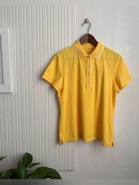 PUMA CLOUDSPUN Yellow Polo with White Trim Collar